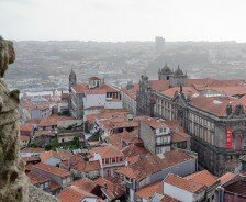 Aerial view of the historical center of Porto and Vila Nova de Gaia.